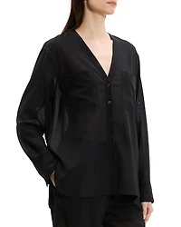 Oversized Collarless Shirt