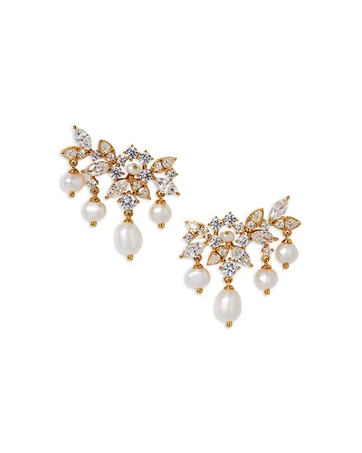 Ravish Lobe Imitation Pearl Fringe Earrings