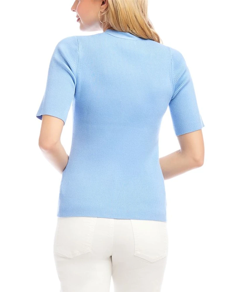 Short Sleeve Ribbed Cardigan