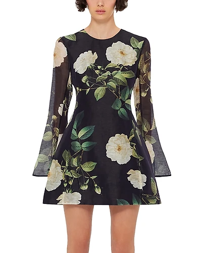 Leo Lin Suzanne Bell Sleeve Mini Dress