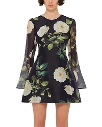 Leo Lin Suzanne Bell Sleeve Mini Dress
