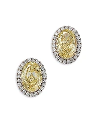 Bloomingdale's Fine Collection Certified Lab Grown Yellow & White Diamond Halo Earrings