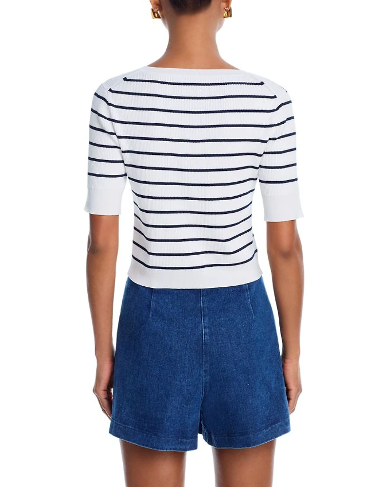 Striped Short Sleeve Cardigan - Exclusive