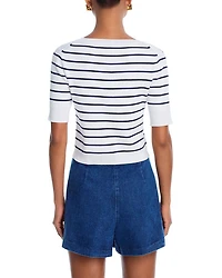 Striped Short Sleeve Cardigan - Exclusive