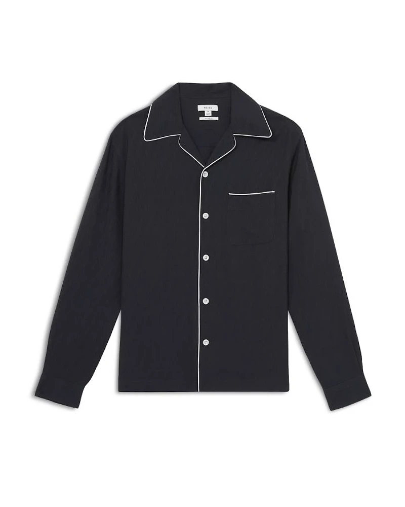 Josh Piped Button Front Shirt