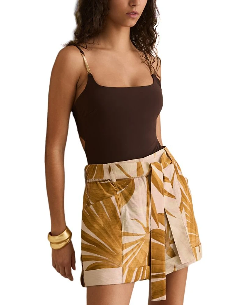 Avril Printed Tie Waist Shorts