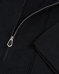 Pointelle Zip Front Shirt