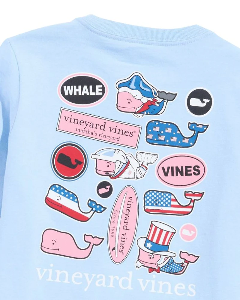Boys' USA Sticker Short Sleeved Pocket Tee