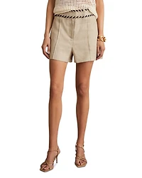 Fawn Linen Braided Waistband Shorts