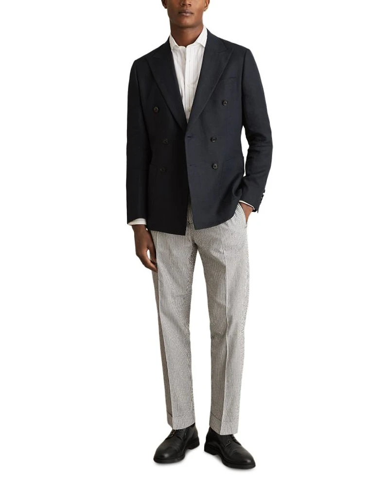 Drawstring Pinstripe Seersucker Trousers