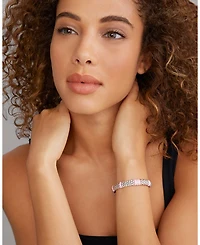 Sterling Silver Pink Caviar Diamond & Ceramic Bead Link Bracelet