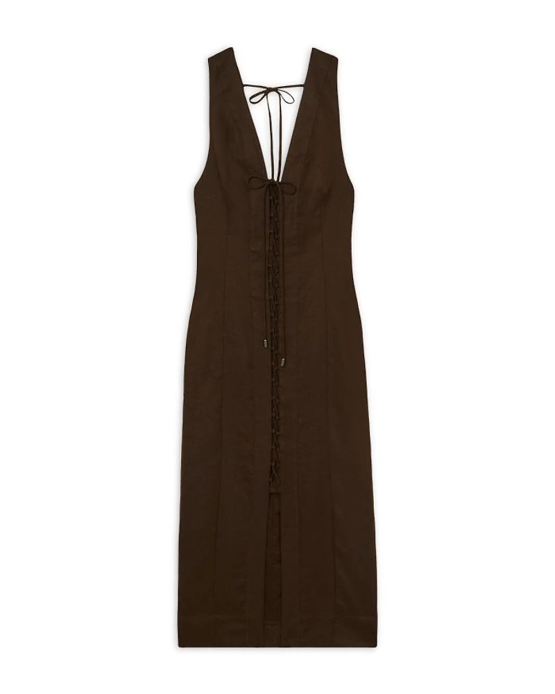 Amelia Lattice Tie Front Dress