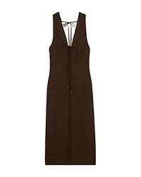 Amelia Lattice Tie Front Dress