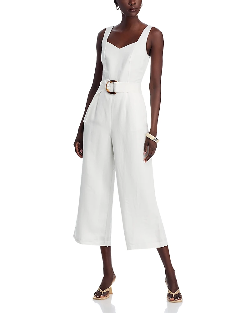 T Tahari Sleeveless Sweetheart Belted Jumpsuit