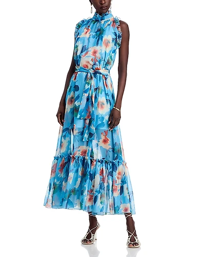 Nancy Yang Tiered Floral-Print Dress