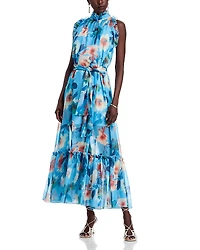 Nancy Yang Tiered Floral-Print Dress