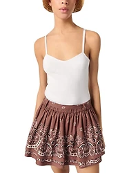 Printed Mini Skirt with Rhinestones