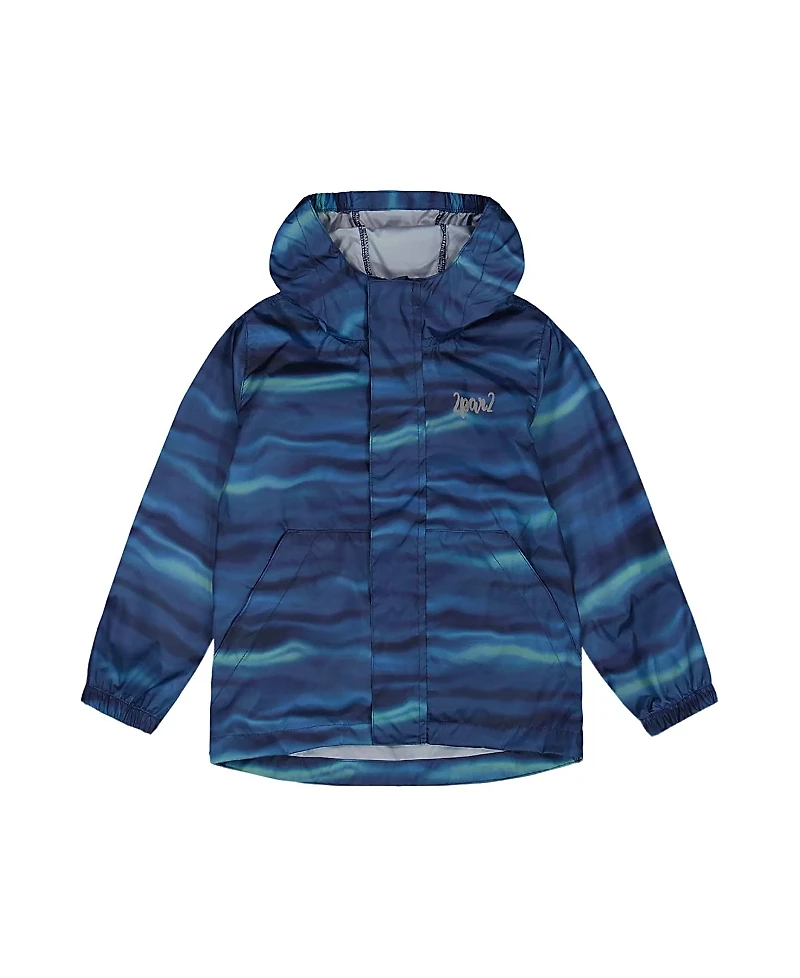Deux par Deux Boys' Printed Wave Packable Windbreaker - Little Kid