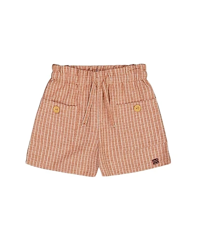 Deux par Deux Girls' Linen Short with Pockets- Little Kid