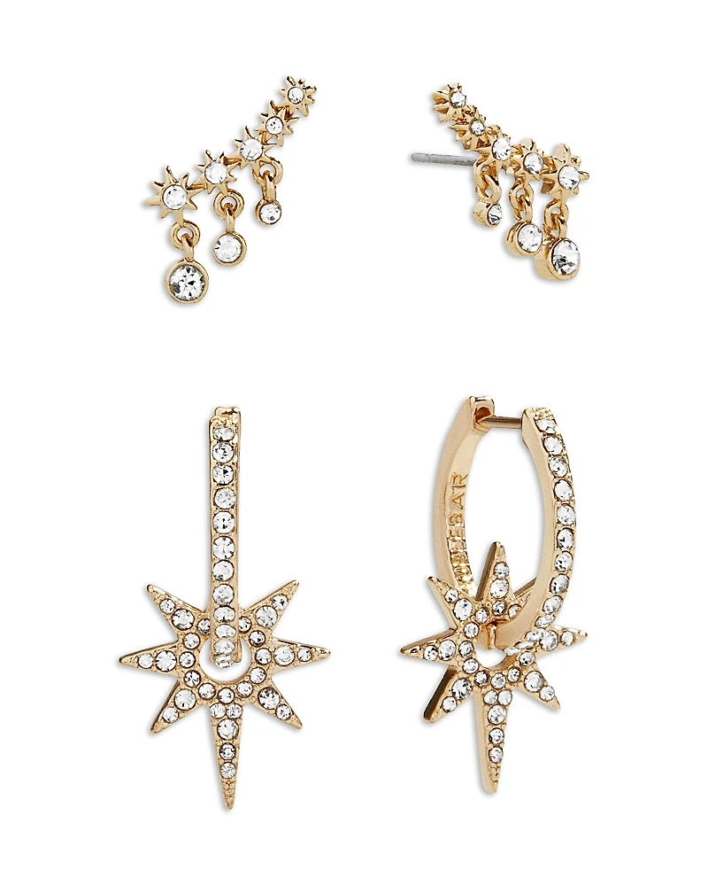 Baublebar Portia Pave Climber & Hoop Earrings, Set of 2