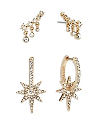 Baublebar Portia Pave Climber & Hoop Earrings, Set of 2