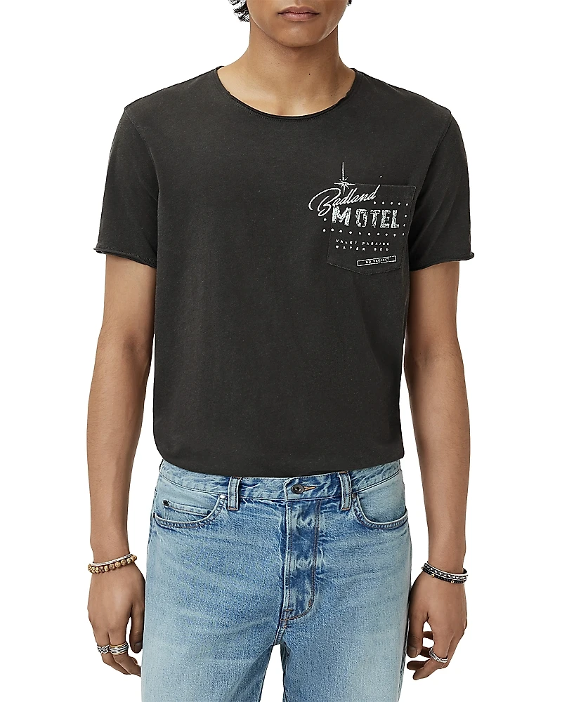 John Varvatos Raw Edge Graphic Logo Tee