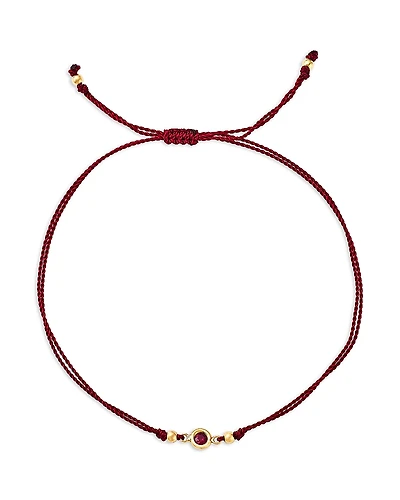 Zoe Chicco 14K Yellow Gold Floating Ruby Solitaire Cord Slider Bracelet