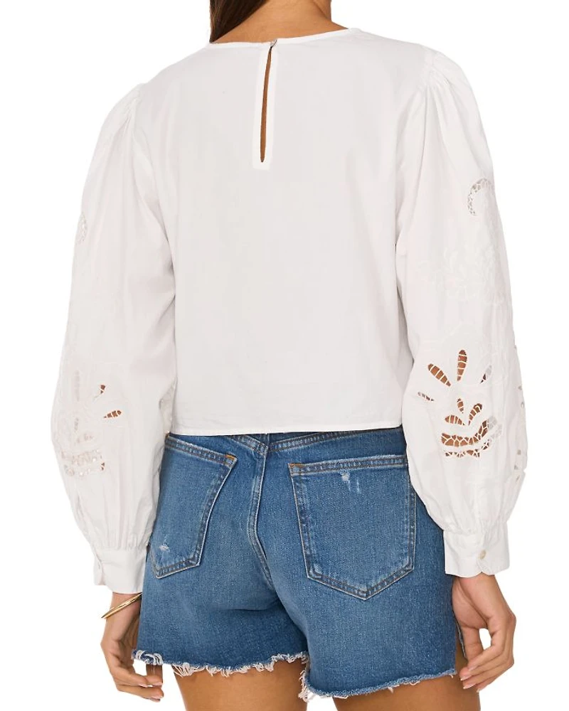 Embroidered Long Sleeve Blouse