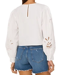 Embroidered Long Sleeve Blouse