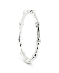 Pavé Bamboo Bangle Bracelet in Sterling Silver