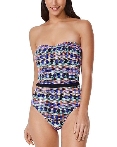 Profile by Gottex Retro Riviera Bandeau One Piece Swimsuit