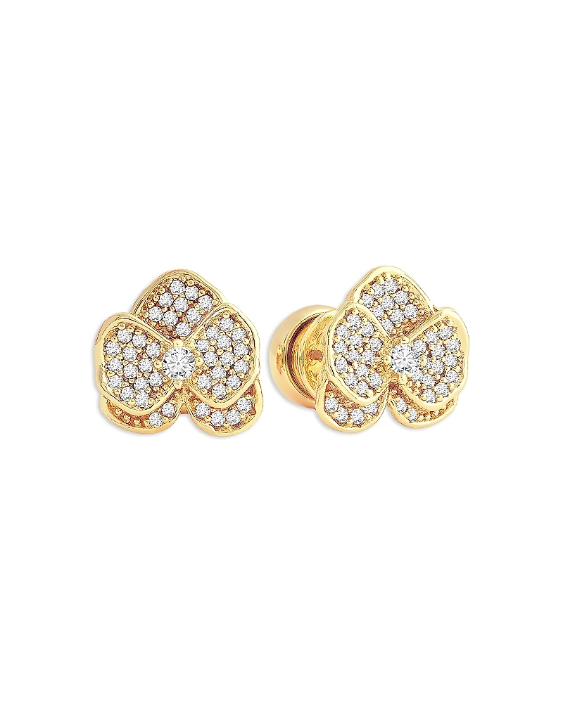 Anabel Aram Pave Orchid Stud Earrings