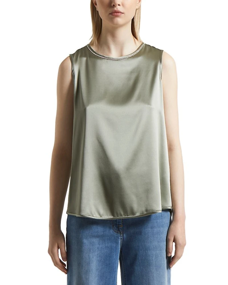 Silk Blend Round Neck Camisole