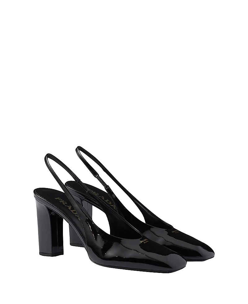 Prada Women's Patent Leather Slingback Pumps