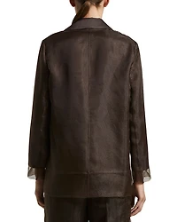 Single Breasted Mesh Overlay Jacket