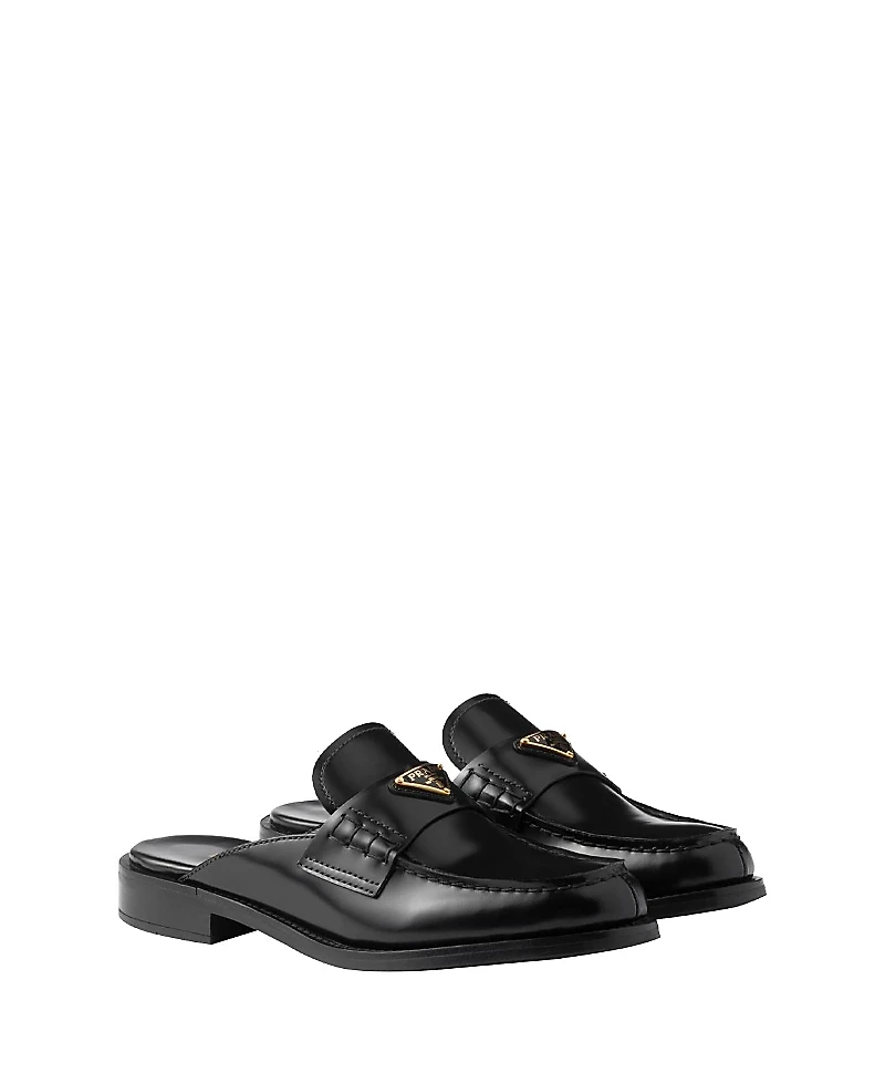 Prada Women's Brushed Leather Mules