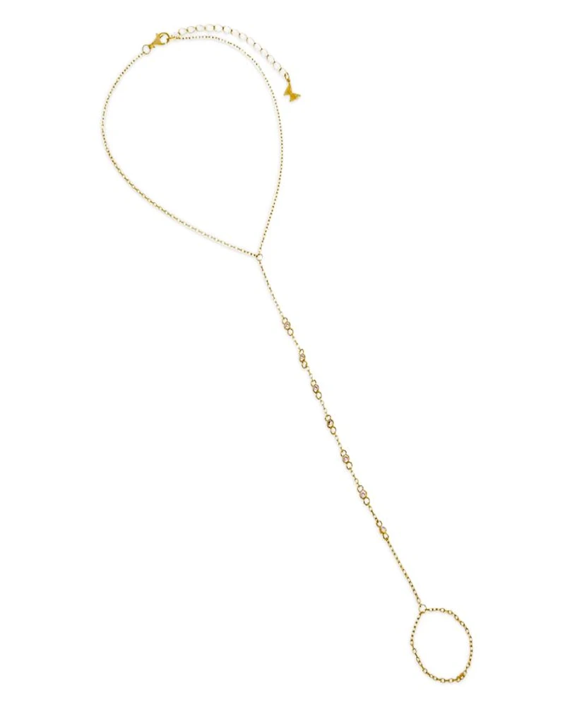 Cubic Zirconia Multi Embedded Bezel Hand Chain