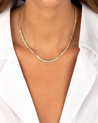 Cubic Zirconia Bezel Tennis Necklace, 16"