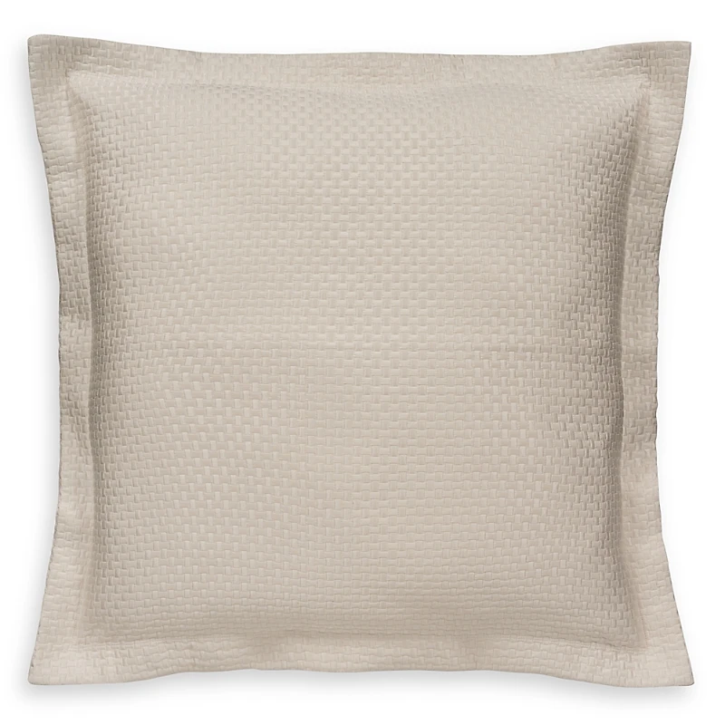 Dea Luxury Linens Villa Seta Cotton-Silk Matelasse Euro Sham