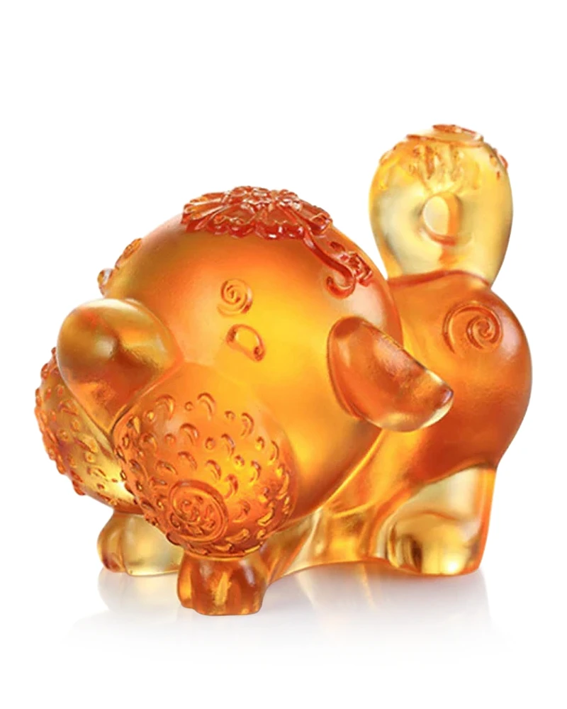 Liuli Prosperity Comes Along - Year of the Dog Zodiac Crystal Figurine