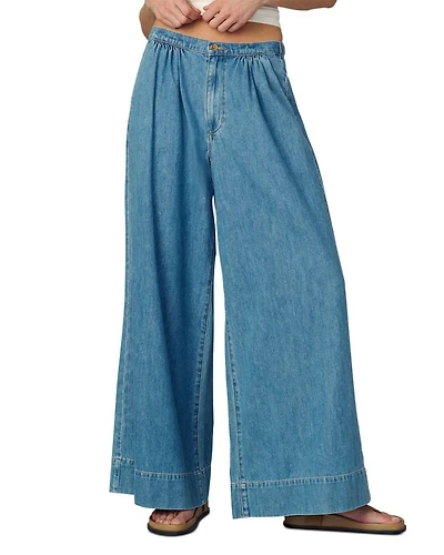 The Ruched High Rise Palazzo Jeans Curious