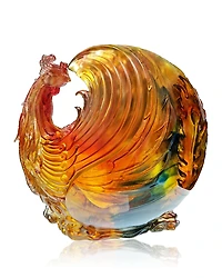 Liuli Lifted By Winds, High Above Clouds Crystal Phoenix Figurine