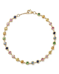 Bloomingdale's Fine Collection Rainbow Sapphire Bezel Link Bracelet