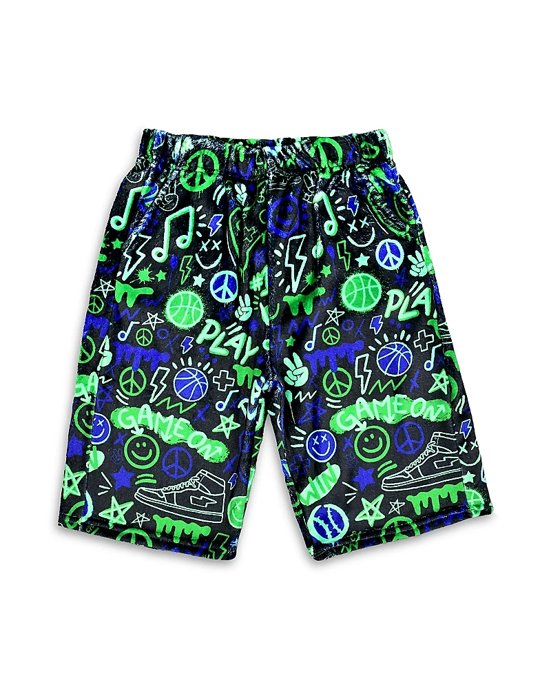 Iscream Girls' Corey Paige Graffiti Gamer Plush Board Shorts - Little Kid, Big Kid