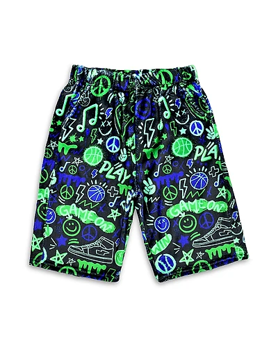 Iscream Girls' Corey Paige Graffiti Gamer Plush Board Shorts - Little Kid, Big Kid