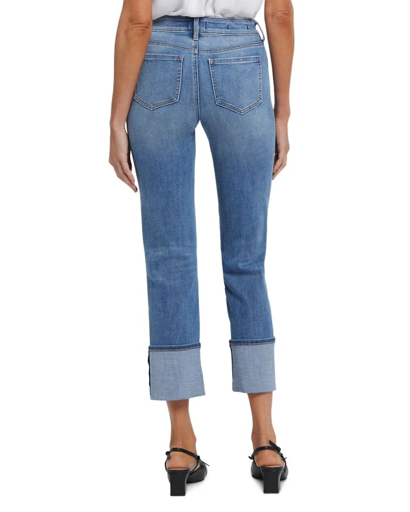 Marilyn High Rise Cuffed Straight Jeans Barcelona