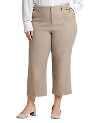 Nydj Plus Wide Leg Cargo Capri Pants