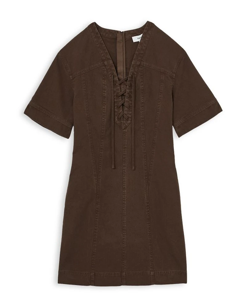 Tia Lace Up Shift Dress