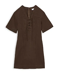 Tia Lace Up Shift Dress