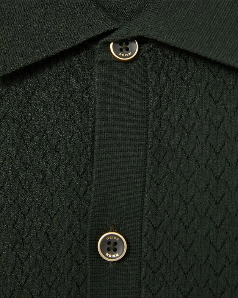 Textured Short Sleeve Button Front Shirt